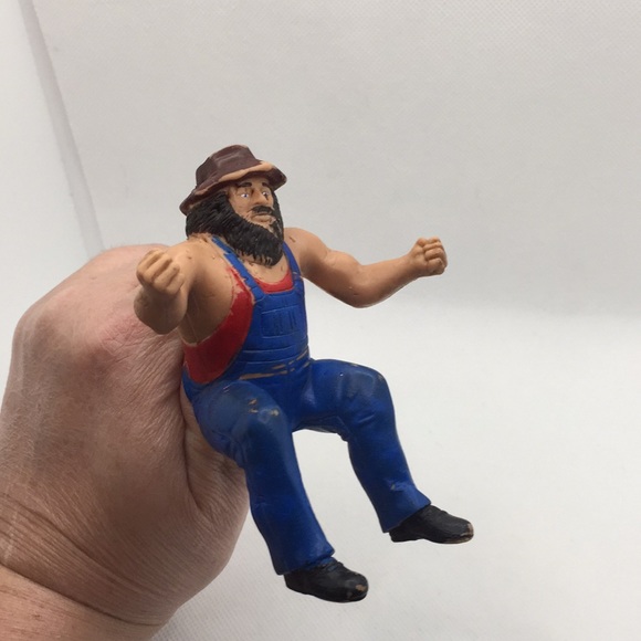 Vintage LJN Titan Sports WWF WWE Rubber Thumb Wrestler Hillbilly Jim 4" 1985 - Picture 9 of 9